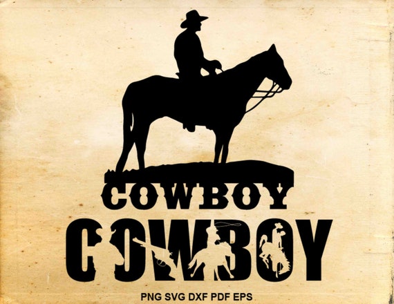 Download Cowboy Svg Files Cowboy Clipart Silhouette Shirt Design Etsy