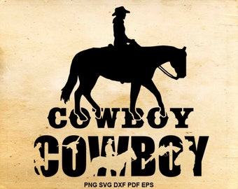 Cowboy Svg Silhouette Cowboy Clipart Shirt Design Iron on | Etsy