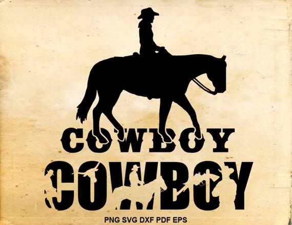 Download Western Svg Cowboy Silhouette Cowboy Clipart Cowboy Shirt Etsy