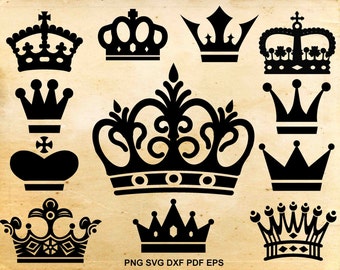 Crown svg file, Crown clipart, Queen crown, King crown, Cut files for Silhouette, Svg files for Cricut, dxf png eps pdf svg