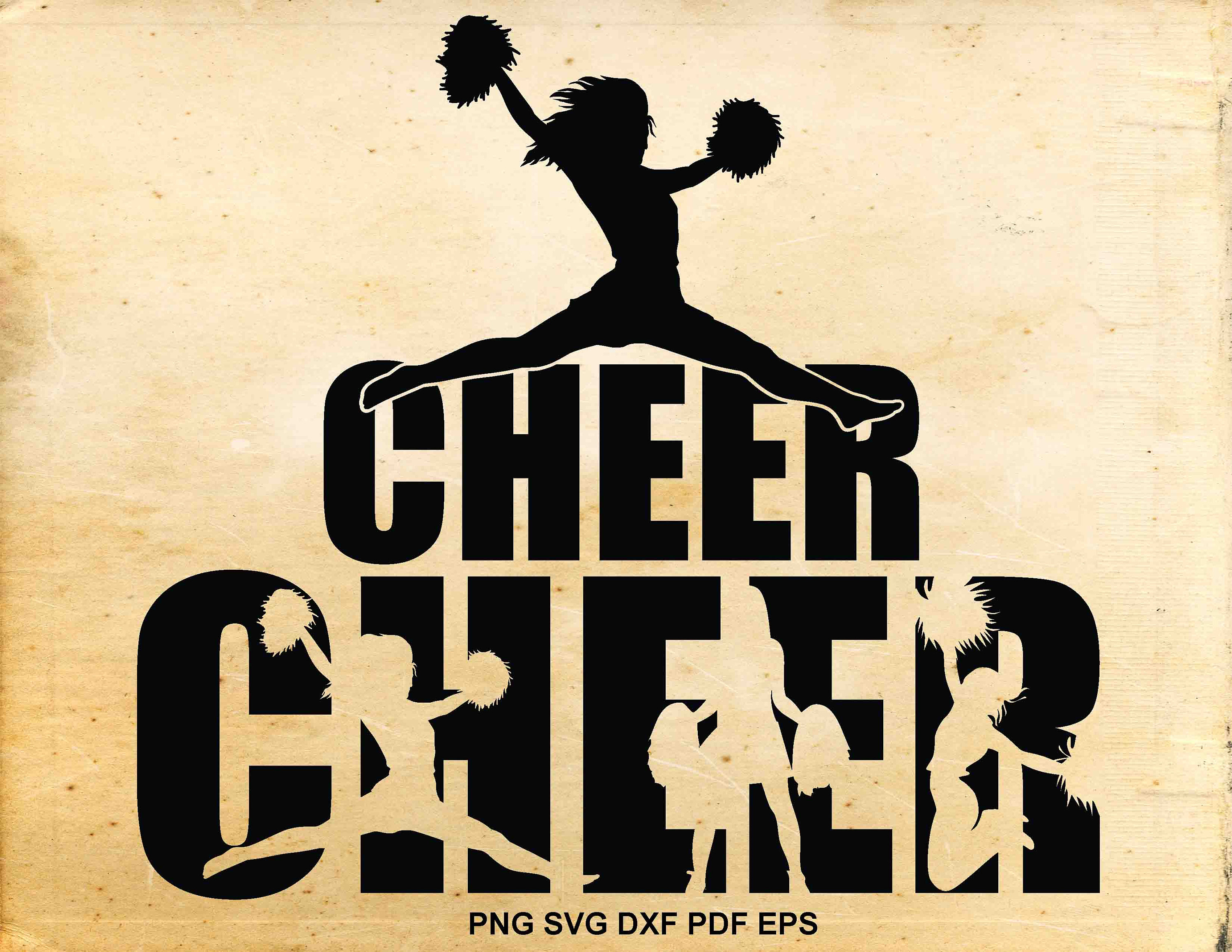 Cheerleader svg designs Cheerleader clipart Cheer svg files | Etsy