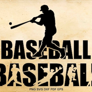 Baseball svg files, Baseball silhouette clipart, Baseball svg, Shirt design, Iron on designs, Cut files for Cricut, Files for Silhouette image 1