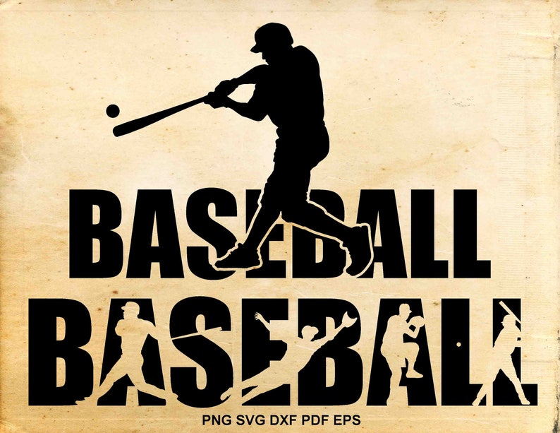 Baseball svg files, Baseball silhouette clipart, Baseball svg, Shirt design, Iron on designs, Cut files for Cricut, Files for Silhouette image 1