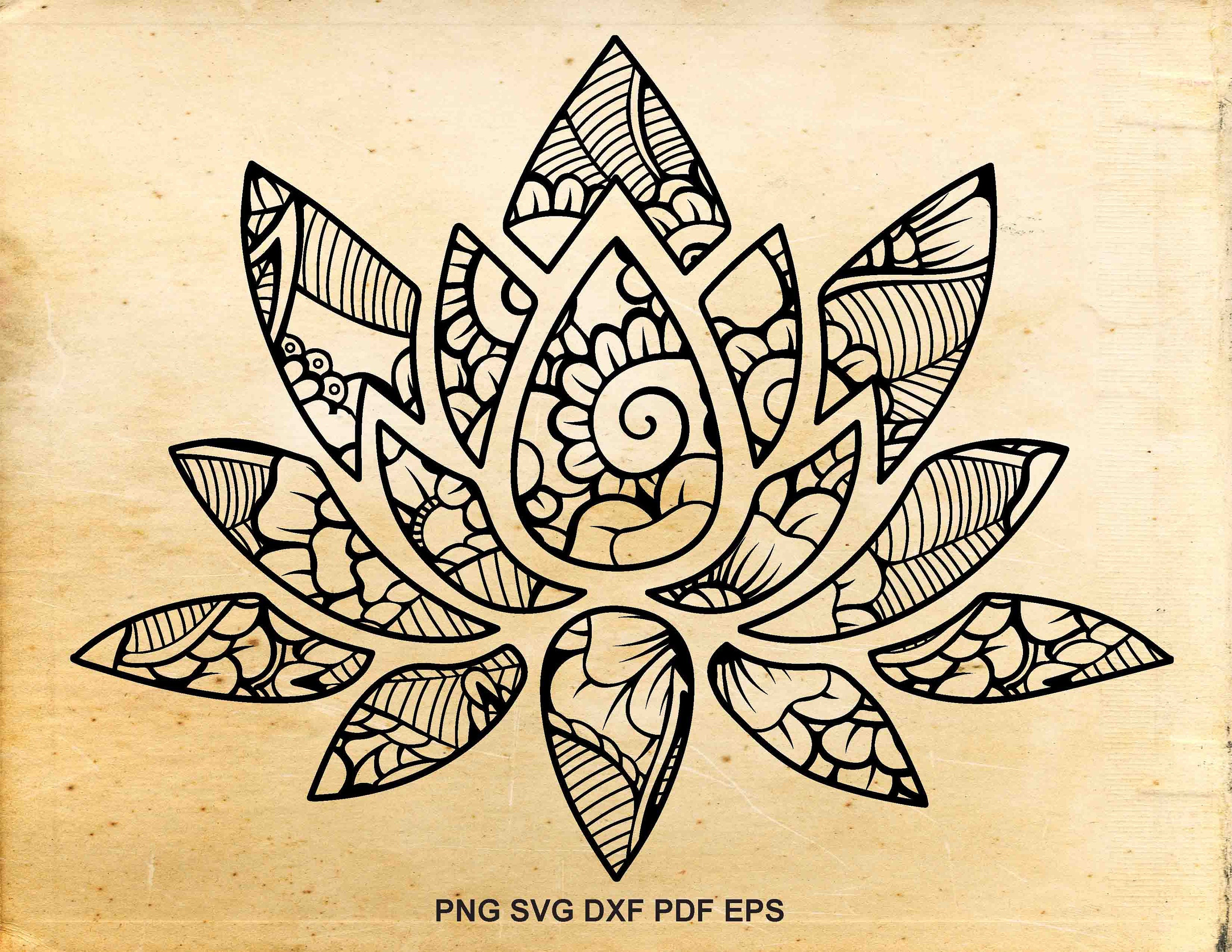 Download Lotus Flower Svg Namaste Zentangle Svg Zentangle Flower Etsy