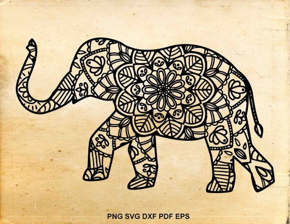 Download Mandala Elephant Svg Zentangle Elephant Svg Doodle Elephant Etsy