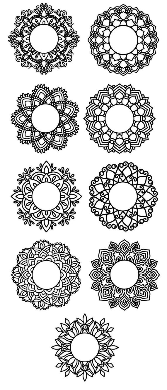 Download Mandala Monogram Svg Mandala Frame Circle Monogram Svg Cut Etsy