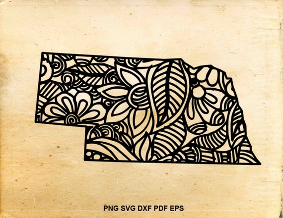 Download Nebraska State Svg Zentangle Svg Iron On Designs Doodle Etsy