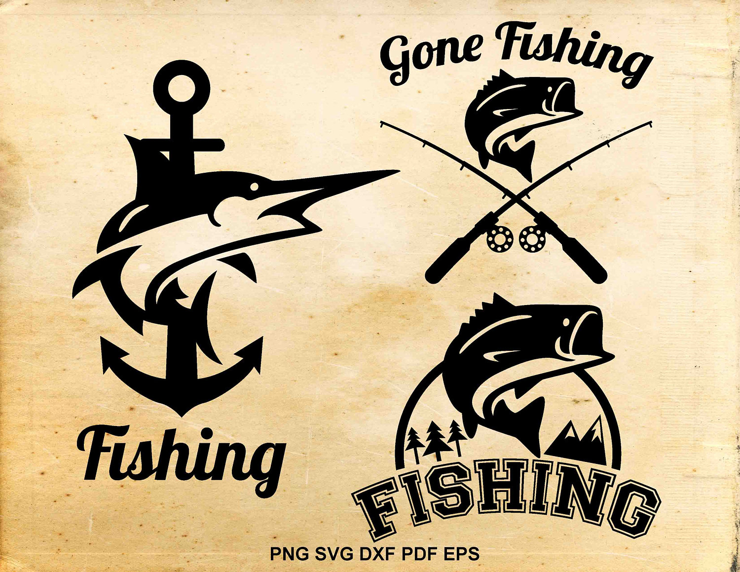 Download Fishing Svg Files Fishing Clipart Gone Fishing Cut Files Etsy