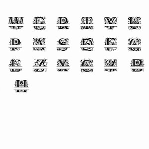 Regal split monogram svg, Regal font, Split monogram svg, Split letter svg, Svg files for Silhouette, Svg files for Cricut, Initial svg image 2