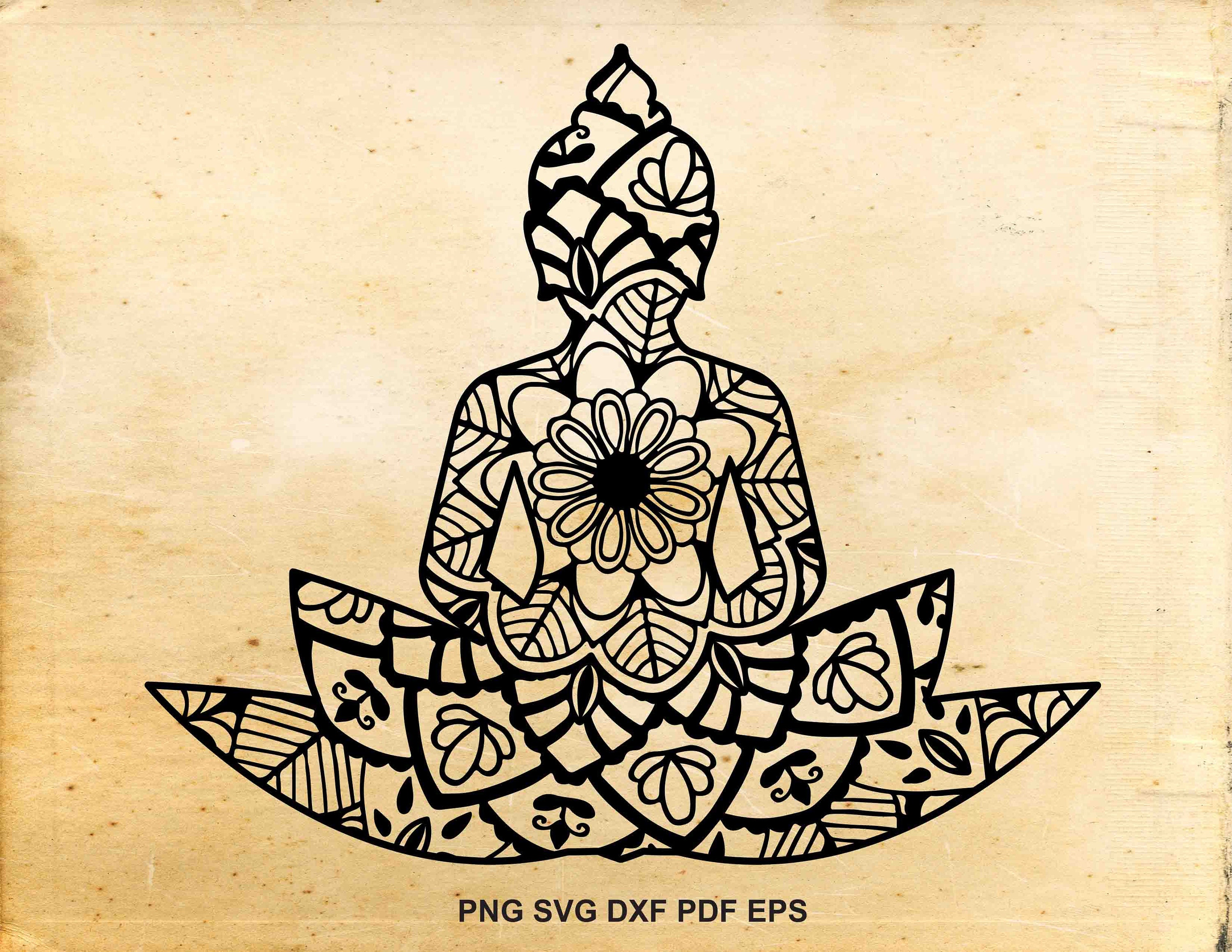 Download Namaste svg Lotus flower Zentangle Buddha Yoga svg Mandala ...