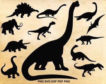 Dinosaur svg, Dinosaurs silhouette svg, Jurassic park clip art, Dinosaur clipart, Svg files for Silhouette, Files for Cricut, Png Dxf Eps