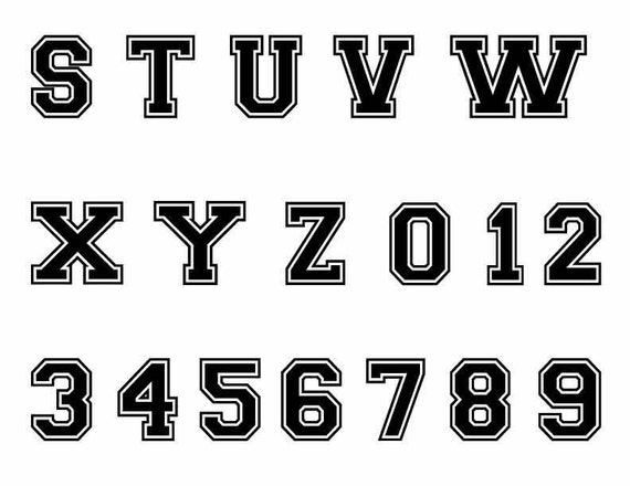 Varsity Font Letter and Number Stencil Sets Number / 1 / 10 mil medium-duty