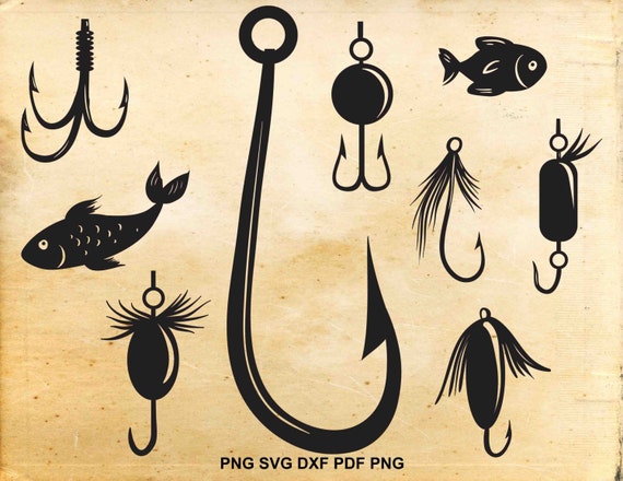 Fishing svg lure, Fishing lure clipart, Fishing hook svg, Hook clip art,  Cut files for Silhouette, Svg files for Cricut, Fish clipart