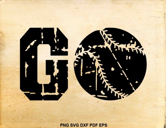 Download Distressed Baseball Svg File Go Baseball Clipart Love Etsy