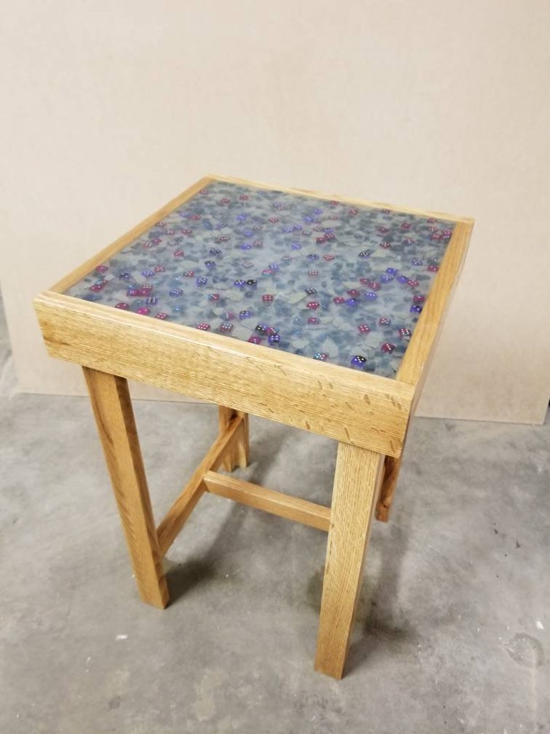 Dice Resin End Table