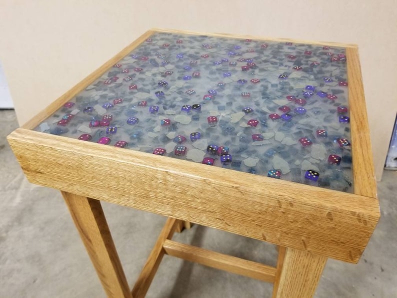 Dice Resin End Table