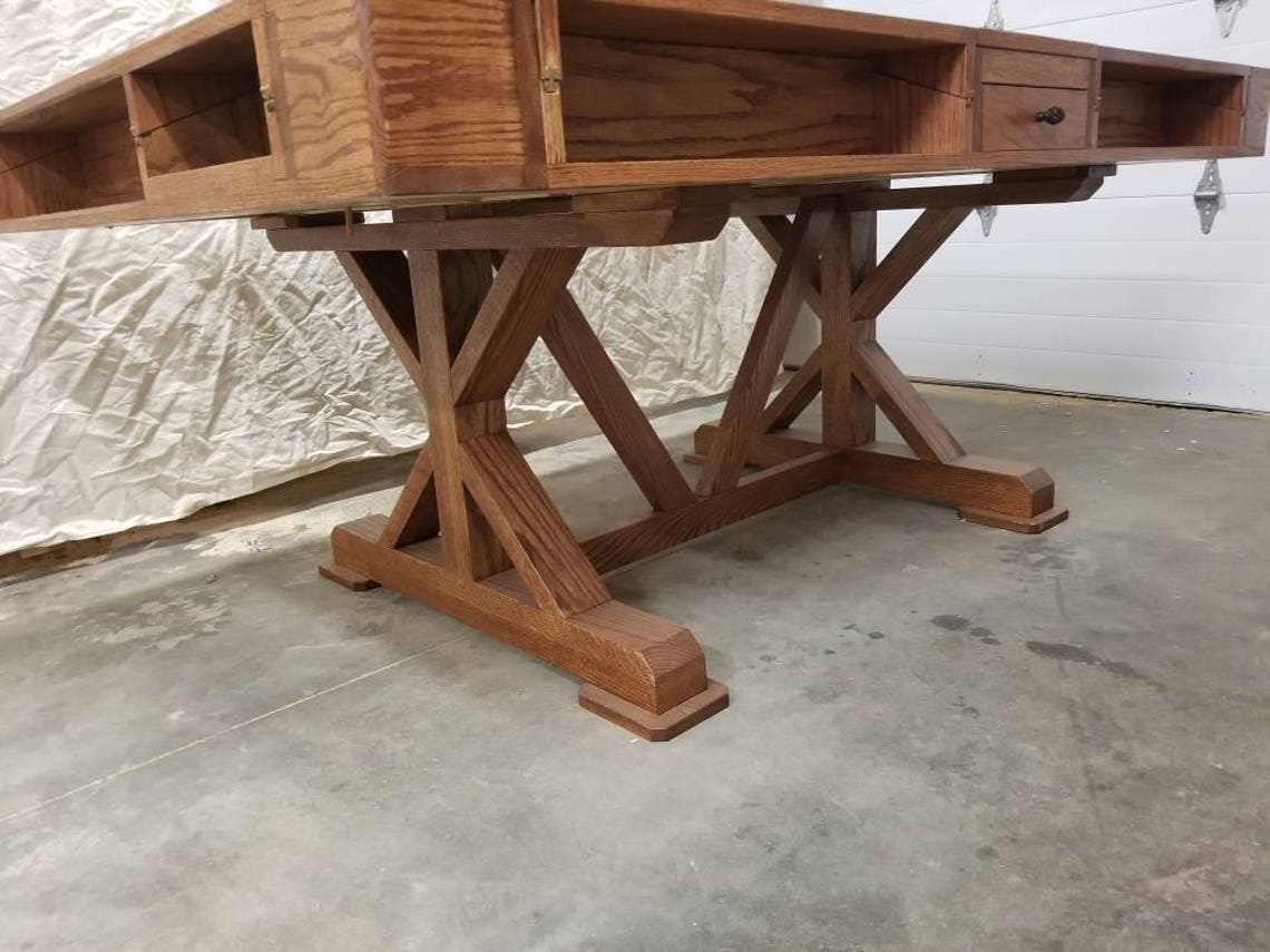 Oak Board Game Table w/ farmhouse style legs. | Etsy