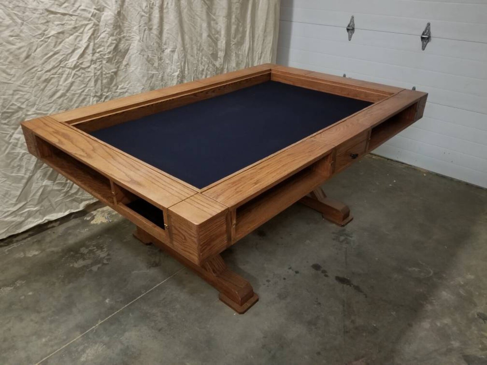 Oak Board Game Table w/ farmhouse style legs. Etsy