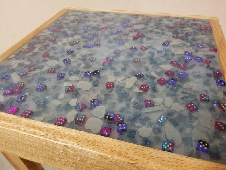 Dice Resin End Table