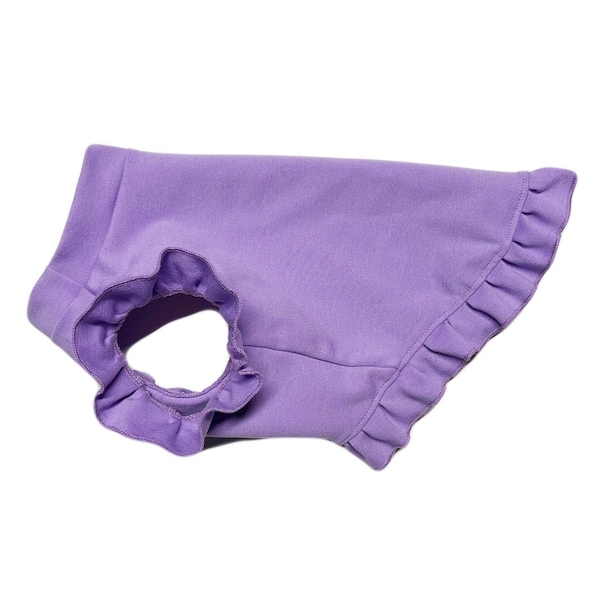 Light Purple Ruffled Dress, Ponte Roma Stretch Knit, Dog Top, Dog Clothing, Dog Fashion, Dog Apparel, Dog dress, Dog Clothes