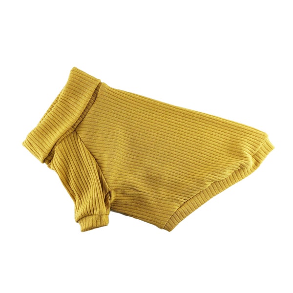 Mustard Ribbed Knit Turtleneck Top, Dog Top, Dog Clothing, Dog Fashion, Dog Apparel, Dog Clothes