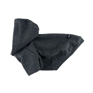 Dark Charcoal Cotton French Terry Hoodie, Dog Top, Dog Clothing, Dog Fashion, Dog Apparel, Dog Clothes