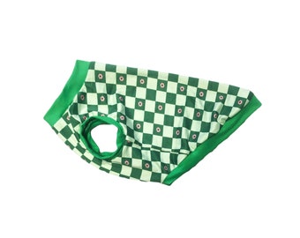 Green Check Tank Top, Shooting Stars Printed, Dog Tee, Dog Clothing, Dog Fashion, Dog Apparel, Dog Clothes