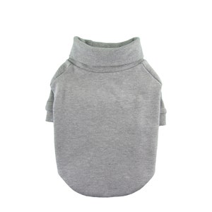 Gray THICK 1 x 1 Rib Knit Turtleneck T-shirt, Dog Tee, Dog Clothing, Dog Fashion, Dog Apparel, Made in USA, Dog Clothes