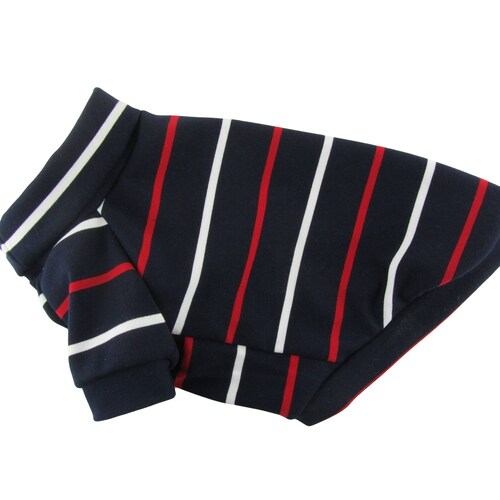 Navy Striped Turtle Neck Raglan Top Dog Clothing Dog Etsy