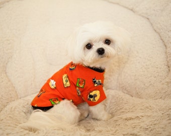 Halloween Print Shirt, Dog Top, Dog Clothing, Dog Fashion, Dog Apparel, Dog Clothes