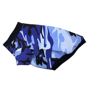 Blue Camouflage Print Shirt, Dog Top, Dog Clothing, Dog Fashion, Dog Apparel, Dog Clothes