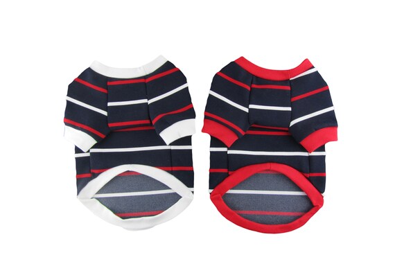 Navy Striped Winter Top, Ponte di Roma, Dog Clothing, Dog Apparel, Pet Apparel, Dog Clothes