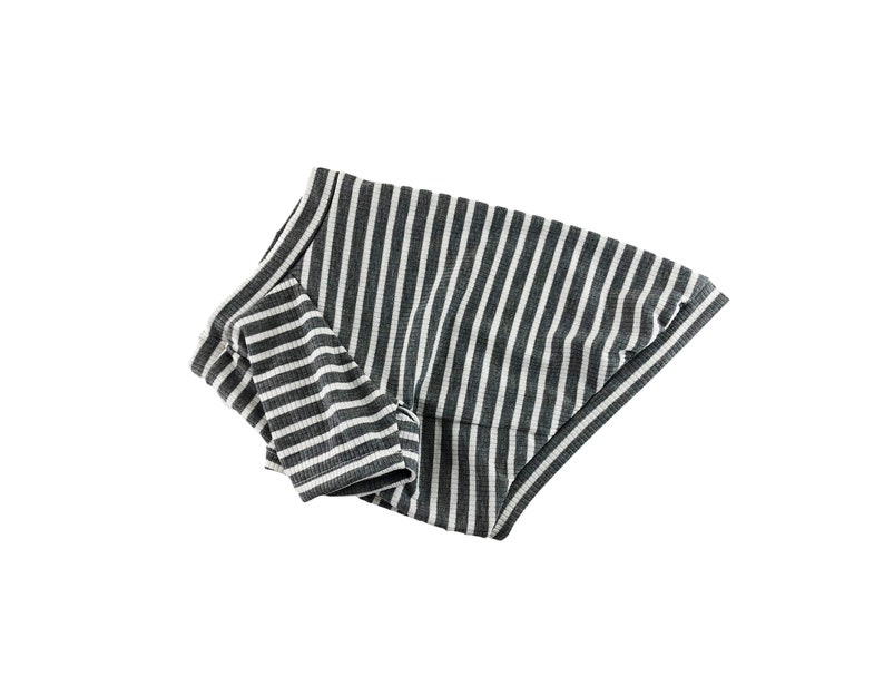 Dog Apparel Dog Fashion Dog Top Dog Clothing Dog T-shirt Gray /& White Stripe 4x2 Rib Knit Tee