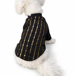 Cotton Jersey, Metallic Pleated Knit Top, Dog Clothing, Dog Fashion, Dog Apparel, Dog Clothes
