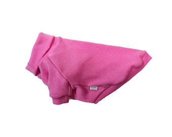 COTTON, Pink 1x1 Ribbed Knit Turtleneck, Dog Top, Dog Clothing, Dog Fashion, Dog Apparel, Dog Clothes