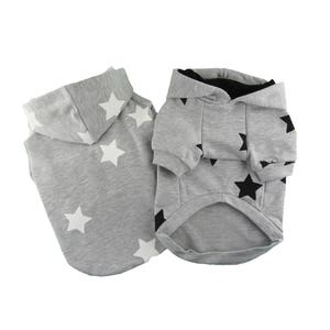 Star Printed Cotton French Terry Hoodie , Dog Top, Dog Clothing, Dog Clothes, Dog fashion, Pet Apparel