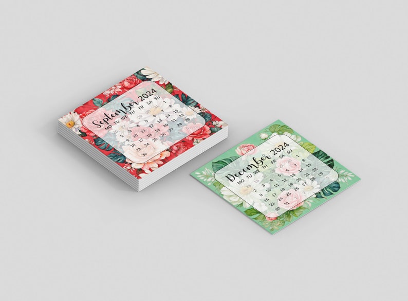 Mini Calendar 2024 Printable Mini Calendar Printable Floral Calendar