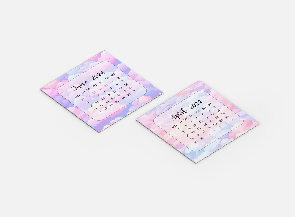 Mini Calendar 2024, Cute Mini Calendar, Mini Monthly Calendar, Printable Desk Calendar ...