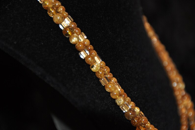 17-19 2 Strand Rutilated Golden Quartz Necklace