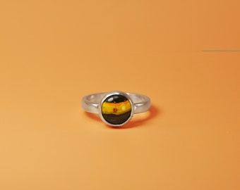 Bumblebee Jasper Sterling Silver Ring