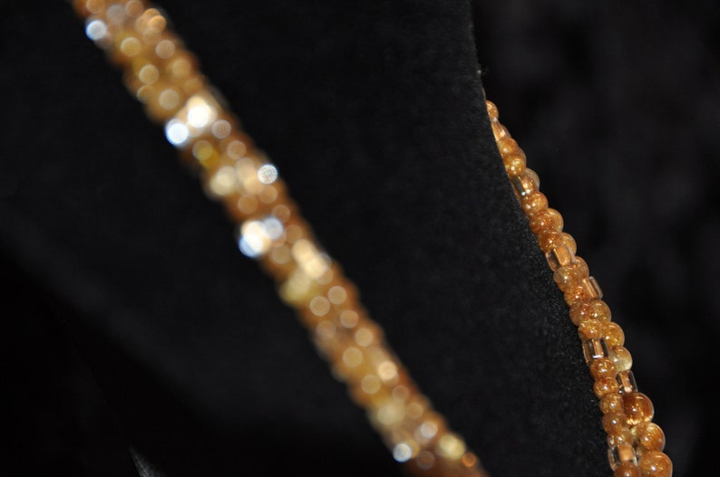 17-19 2 Strand Rutilated Golden Quartz Necklace