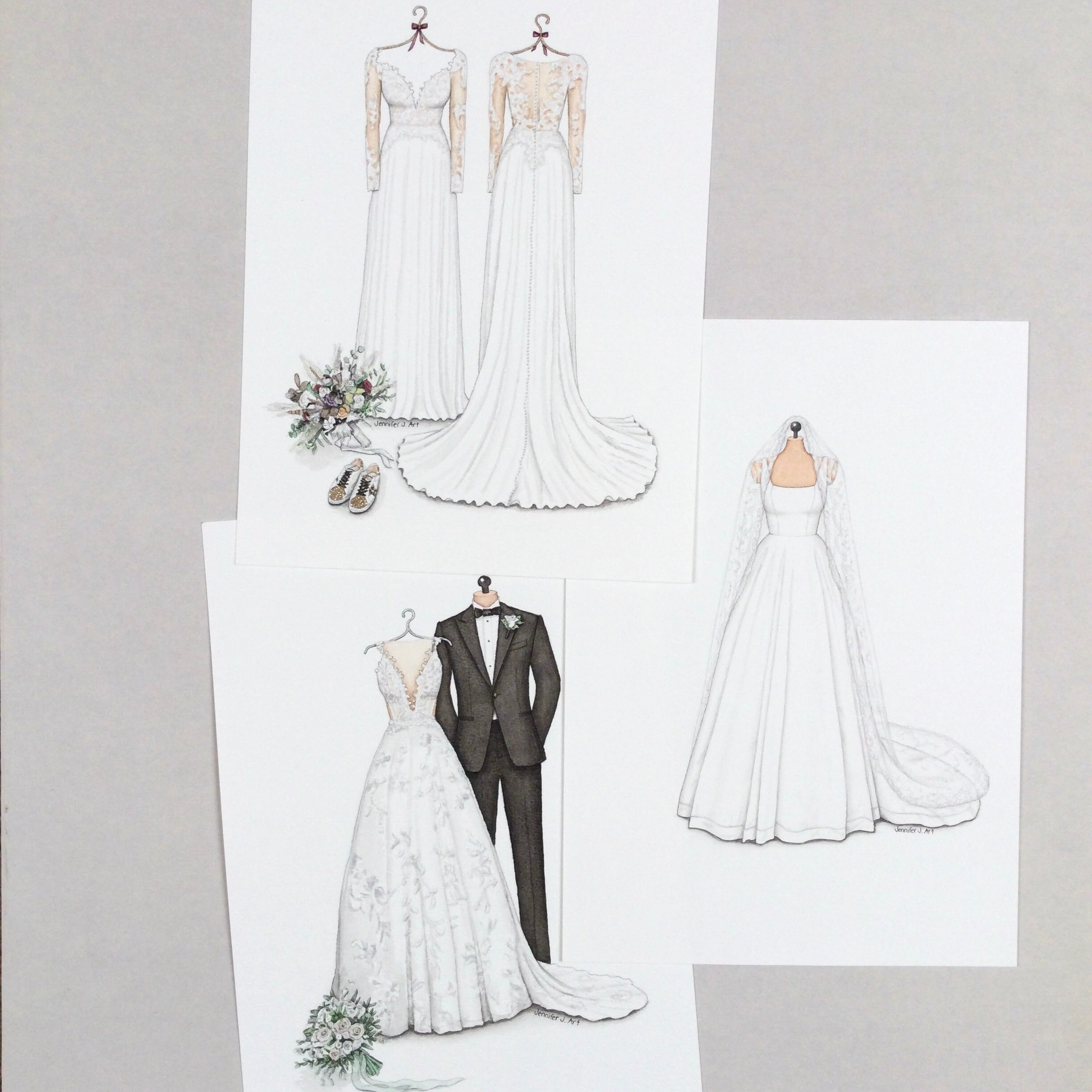 Wedding Dress Sketch Gallery – Dreamlines
