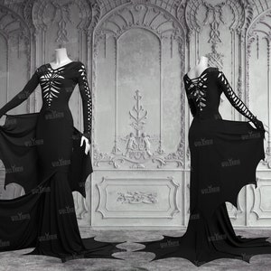 slashed dress addams black gothic image 1
