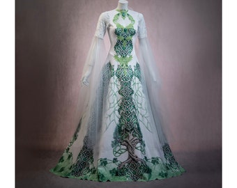 Gown gothic medieval princess dress wedding witchy pagan fairy fancy fantasy medieval viking celtic tree of life