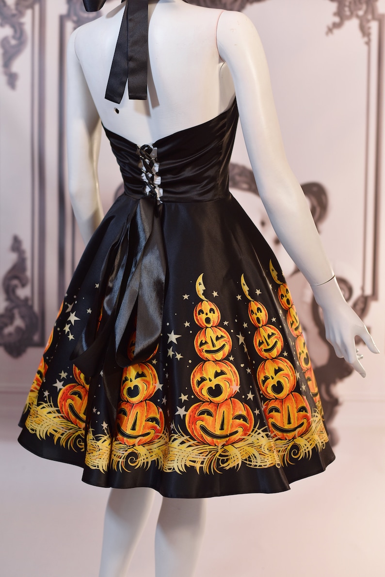 PUMPKINS Minor Midi halloween vintage dress with Johanna Etsy