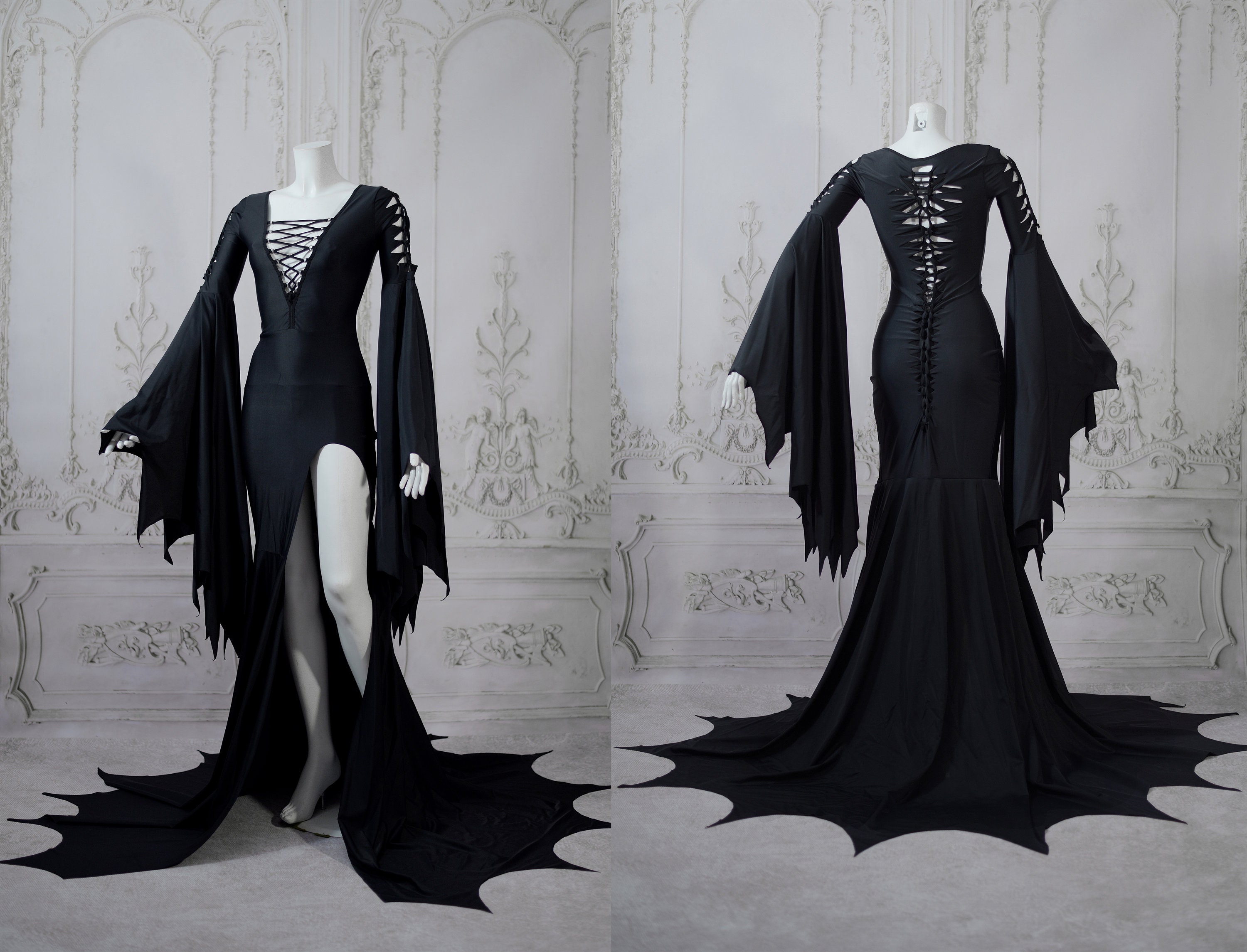 morticia addams cape