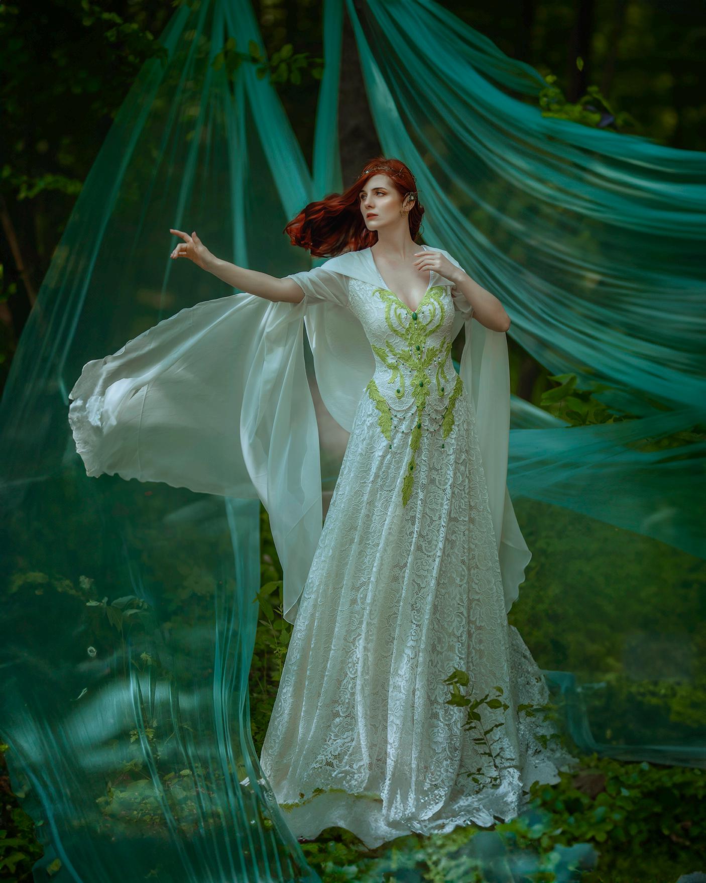 sachin and babi light blue dress Elven Bridal Gown  Firefly Path