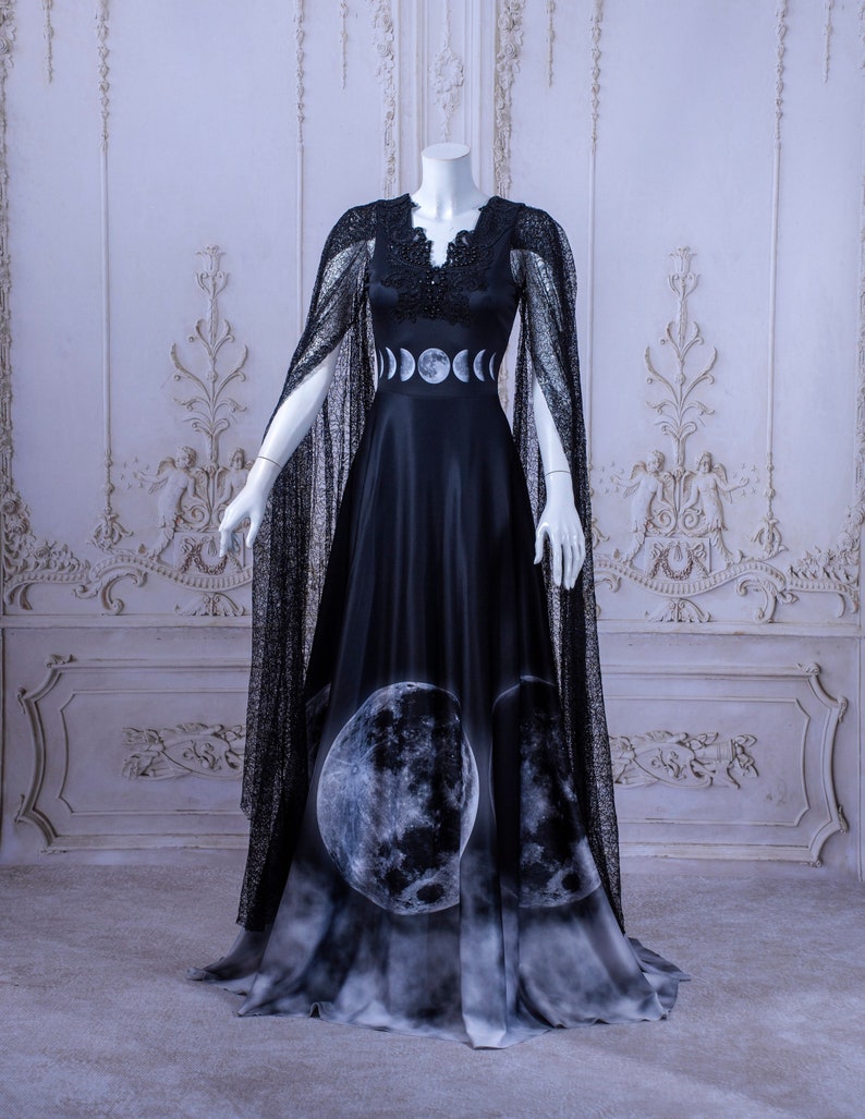 Ombre moon dress gothic forest witchy two image 1