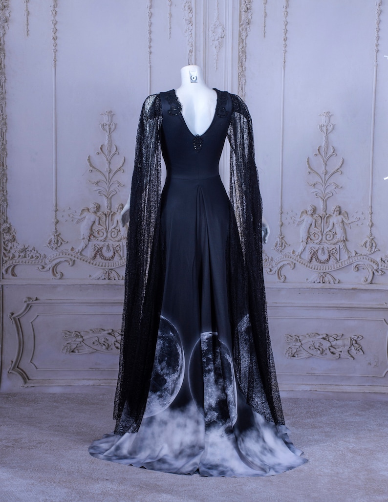 Ombre moon dress gothic forest witchy two image 3