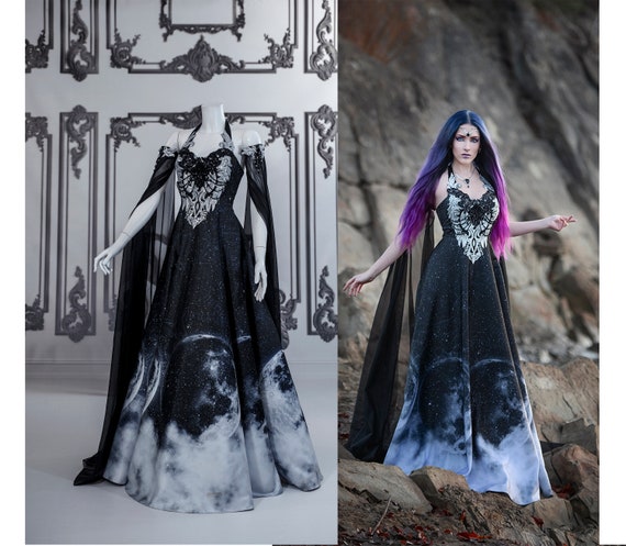 Black Lace moon phases gown